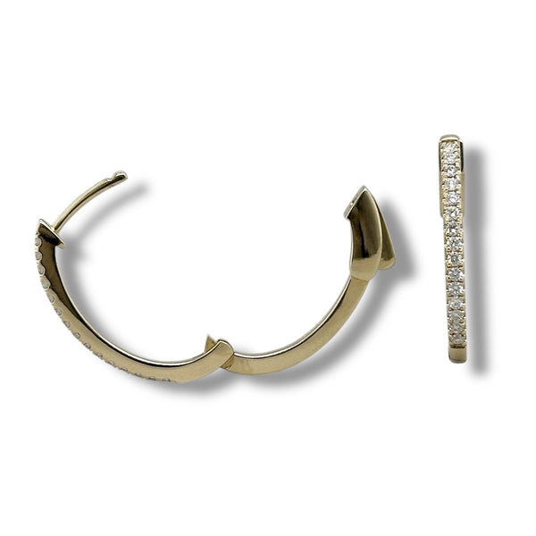 14K Y Gold 0.38ctw Diamond Hoop Earrings