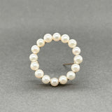 Estate 14K Y Gold Akoya Pearl Circle Pin