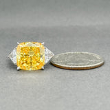 Estate 14K W Gold CZ Three Stone Ring