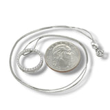 SS 0.50ct F-G/VS2 Lab Created Diamond Circle Pendant with 18" Box Chain