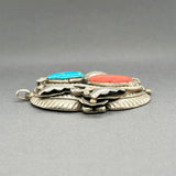 Estate P.Smith SS Turquoise & Coral Pendant