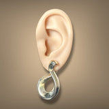 Estate 14K Y Gold Electroformed Teardrop Hoop Earrings