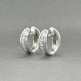 Estate 18K W Gold 0.12ctw I/SI1 Diamond Huggie Earrings