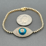 Estate 18K Y Gold 2.04ctw Sapphire & Diamond Evil Eye Bracelet
