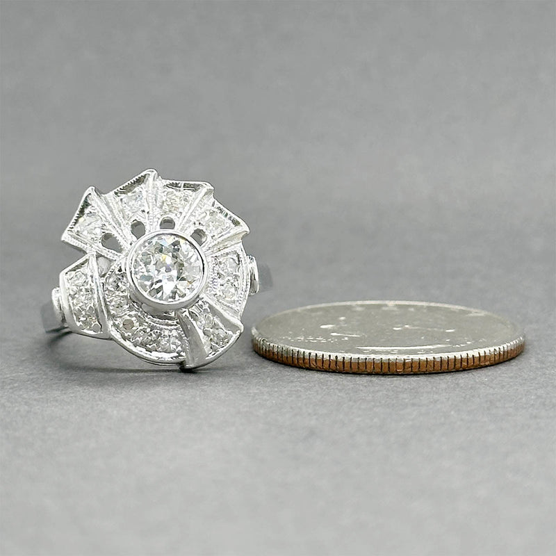 Estate Platinum Retro 1.01ctw Diamond Cocktail Ring
