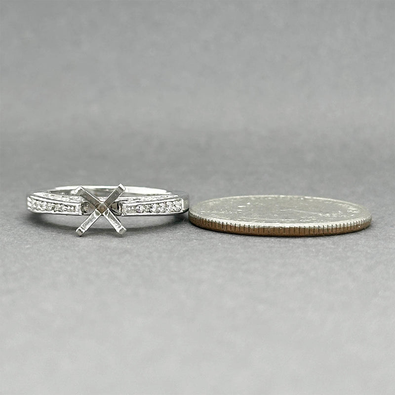 Estate 18K W Gold  0.39ctw SI2/H-I Diamond Eng. Ring Semi-Mount