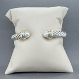 Estate David Yurman SS 14 Pearl Classic Cable Cuff Bracelet