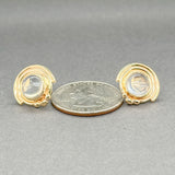 Estate 14K Y Gold 2.48ctw Moonstone Stud Earrings