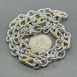Estate Judith Ripka SS CZ Fleur De Lis Fancy Cable 20” Chain