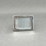 Estate SS Hawk's Eye Quartz Signet Ring