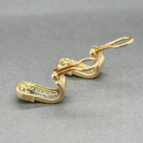 Estate 18K Y Gold 0.64ctw F-G/SI1 Diamond J Hoop Earrings