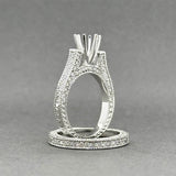 Estate 14K W Gold 1.24ctw Diamond Eng. Ring Semi-Mount Set