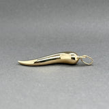 Estate 14K Y Gold 33.70mm Italian Horn Pendant