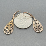 Estate 14K R Gold Filigree Drop Earrings