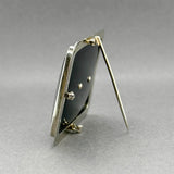 Estate Art Deco 18K W Gold Plat. 62.04ct Onyx & 0.58ctw Diamond Brooch
