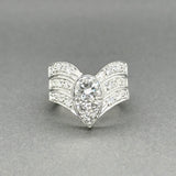 Estate 14K W Gold 1.67ctw H/SI1-2 Diamond Chevron Ring