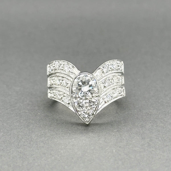 Estate 14K W Gold 1.67ctw H/SI1-2 Diamond Chevron Ring