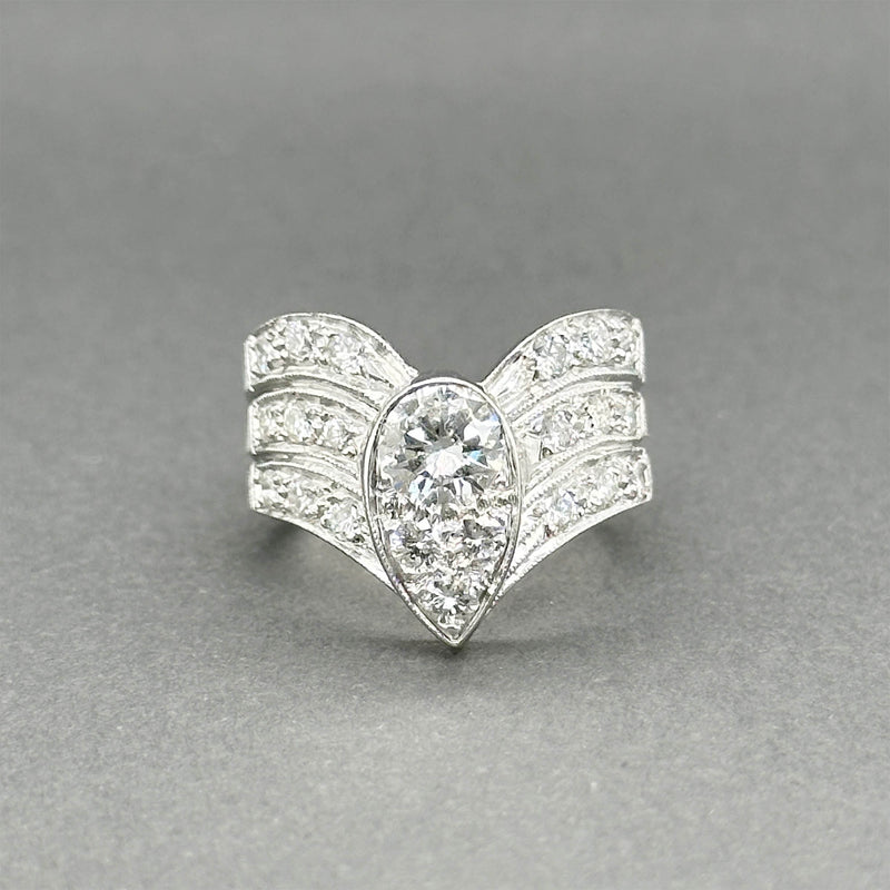 Estate 14K W Gold 1.67ctw H/SI1-2 Diamond Chevron Ring