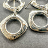 Estate Tiffany & Co. SS Double Cushion Drop Earrings