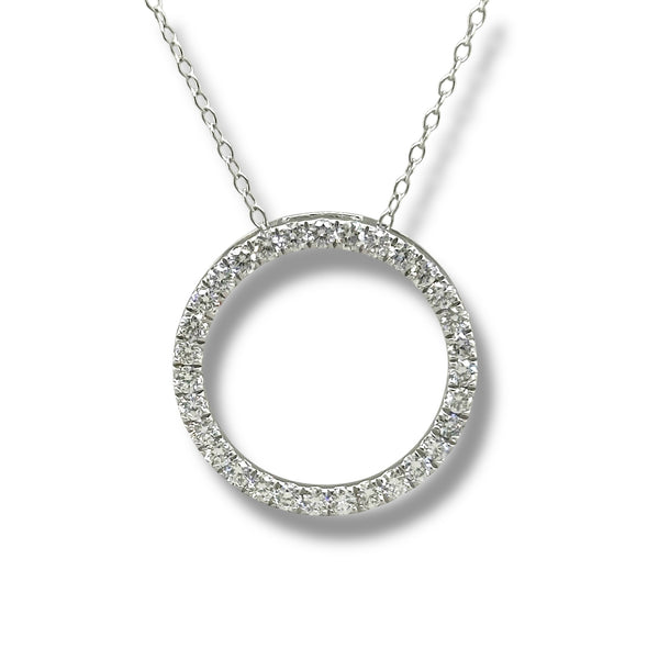 SS 1ct  F-G/VS2 Lab Created Diamond Circle Pendant