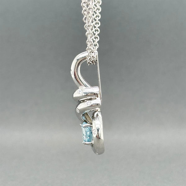 Estate Platinum 1.16ct Aquamarine & 0.14ctw Diamond Pendant