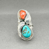 Estate SS Turquoise & Coral Southwest Ring