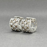 Estate Levian 18K W Gold 2.19ctw Diamond Huggie Earrings