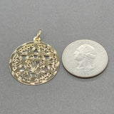 Estate 14K Y Gold 33.6mm Star of David Filigree Pendant