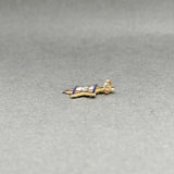 Estate 18K Y Gold Enamel Mini Star of David Pendant