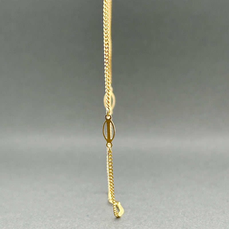 Estate 18K Y Gold 23.25” Station Necklace