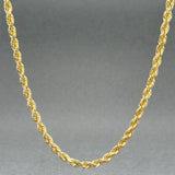 Estate 14K Y Gold 3.0mm 22” Rope Chain