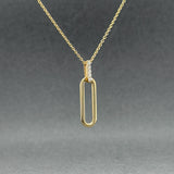 Estate 14K Y Gold 0.03ctw G-H/SI1 Diamond Oval Pendant