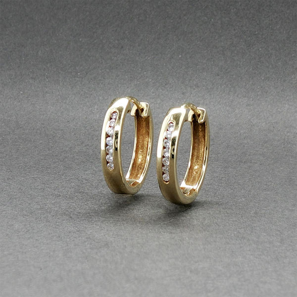 Estate 14K Y Gold 0.12ctw Diamond Hoop Earrings