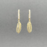Estate 14K Y Gold 0.06ctw I/SI2 Diamond Feather Earrings