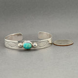 Estate SS Turquoise Cuff Bracelet