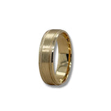 14K Y Gold 6mm Brushed Finish with Edging Wedding Band 10
