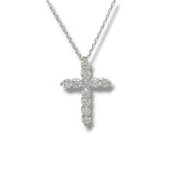 14K W Gold F/VS1 0.58ctw Lab-Created Diamond Cross
