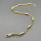 Estate 18K Y Gold 1.03ctw G/SI1-2 Diamond Paperclip Bracelet