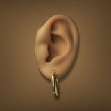 Estate 14K Y Gold 22.11mm Oval Hoop Earrings