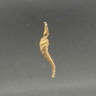 Estate 18K Y Gold 33mm Spiral Italian Horn Pendant