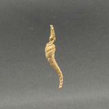 Estate 18K Y Gold 33mm Spiral Italian Horn Pendant