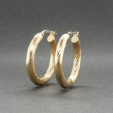 Estate 14K Y Gold 27.63mm Twisted Hoop Earrings