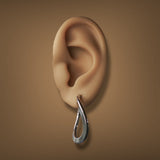 Estate 18K W Gold Wavy Hoop Earrings