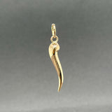 Estate 18K Y Gold 32.7mm Italian Horn Pendant