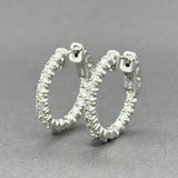 Estate 14K W Gold 0.95ctw H-I/SI1-2 Diamond In/Out Hoop Earrings
