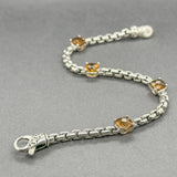 Estate Jai SS 3.52ctw Citrine Station Bracelet