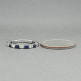 Estate 18K W Gold 1.10ctw Sapphire & Diamond Eternity Ring