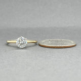 Estate 14K Y Gold 0.93ct F/VS1 Diamond Eng. Ring