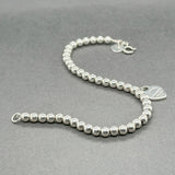 Estate Tiffany & Co. SS Blue Heart Tag Beaded Bracelet