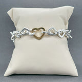Estate Tiffany & Co SS 18 Heart Link Bracelet